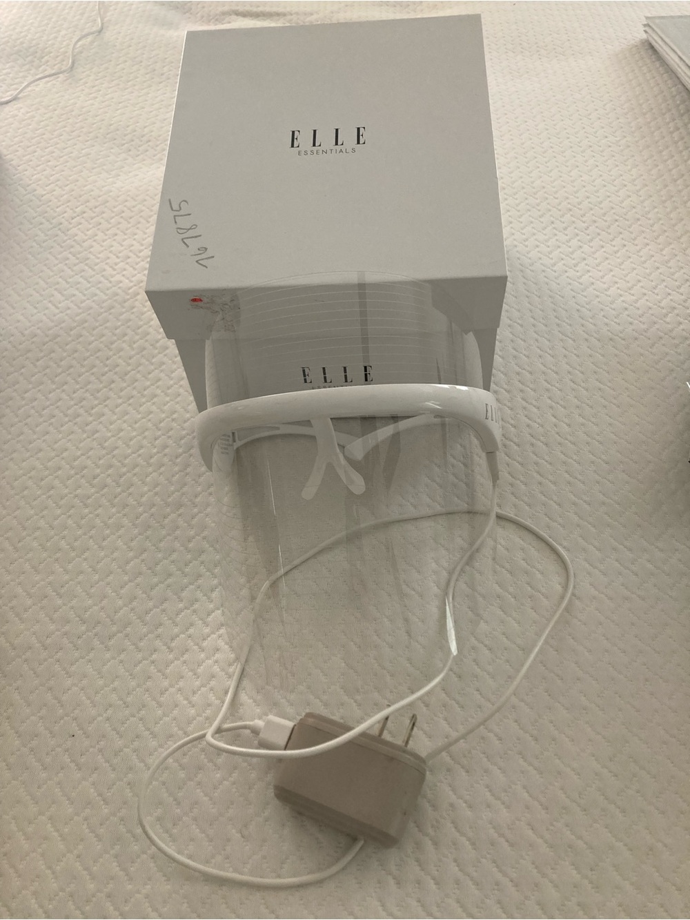 Essentials White Clear Face Shield with USB Charger